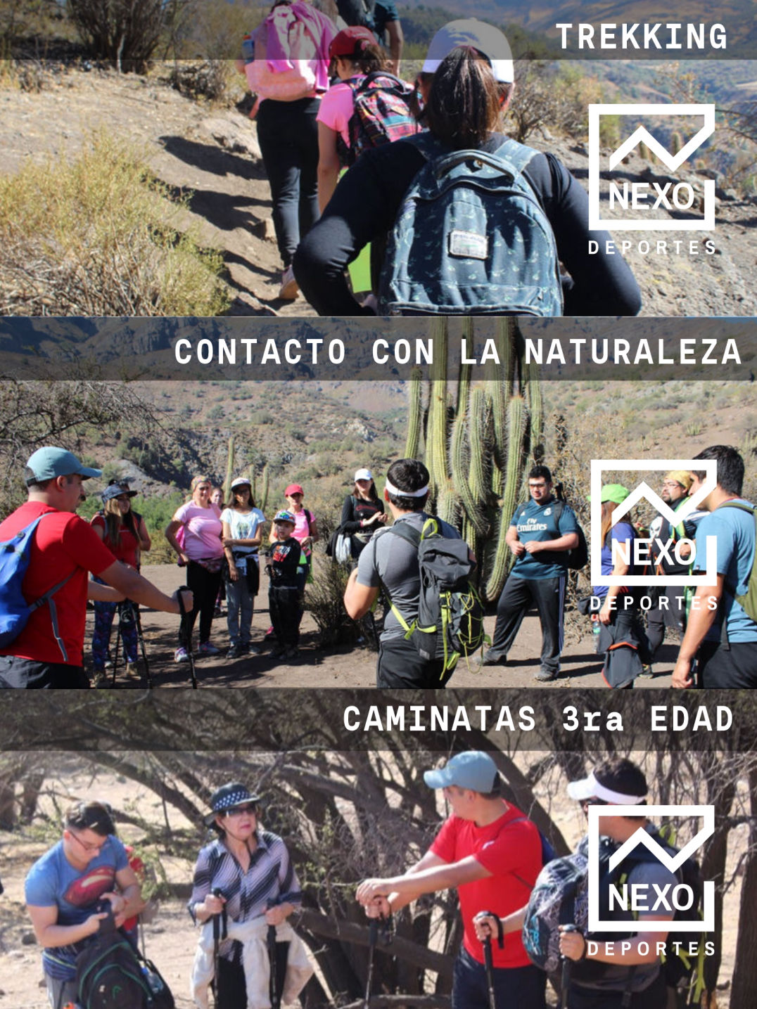 Nexo Deportes - Servicios Deportivos - Trekking - Caminatas de la tercera edad - deportes aventuras
